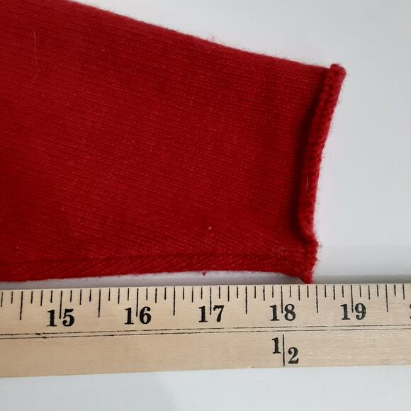 Flora Fedi Wool Cashmere Tunic Sweater Red Ribbon Cherry Red OS Made in Italy - Picture 10 of 10